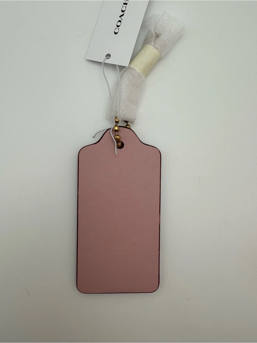 NWT Coach CBA17 Large Leather Hangtag Bag Charm Aurora Pink Hang Tag - Picture 7 of 14